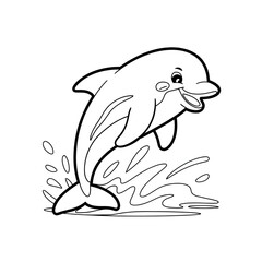 Dolphin coloring page line art