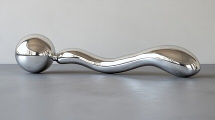 Chrome sculpture studio floor reflection