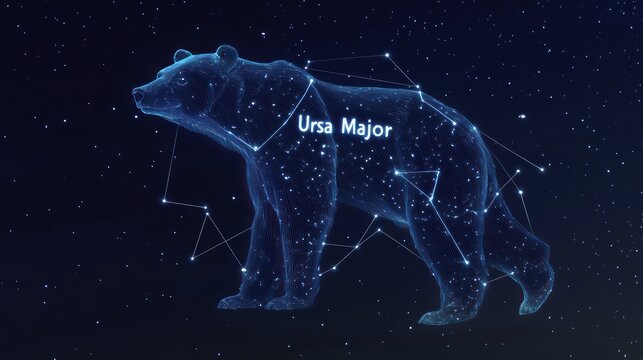Ursa Major constellation, night sky, digital art, astronomy