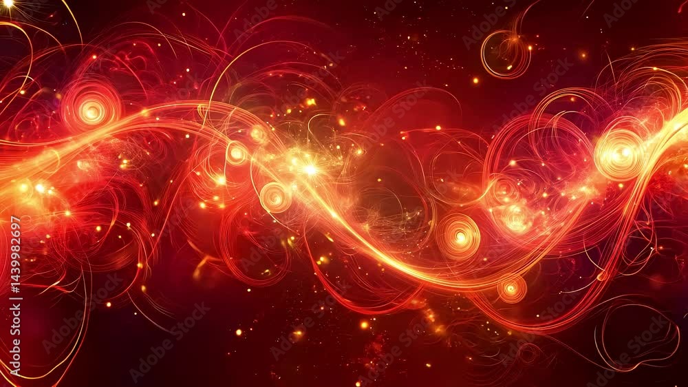 Poster abstract red light wave particle background