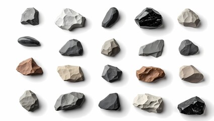 collection of natural stone pieces with varying shapes and sizes