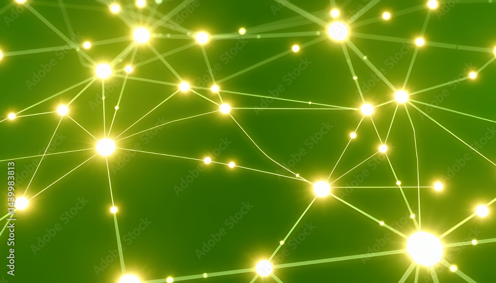 Poster vfx abstract render element glowing lines and dots on green screen background for melancholic musica