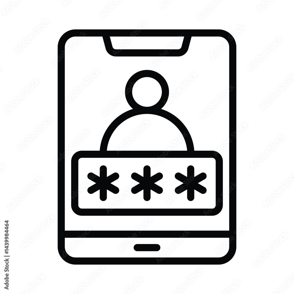 Poster user login vector outline icon. eps10 file