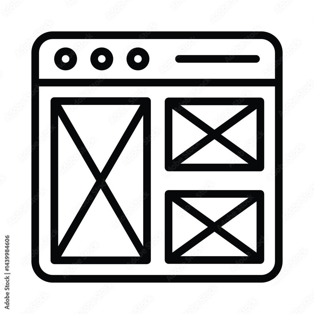 Poster wire framing vector outline icon. eps10 file