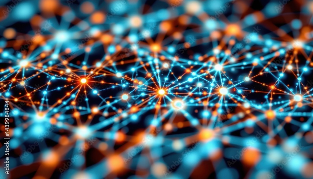 Fototapete data visualization a graphically enhanced image showing neural networks as interconnected data point