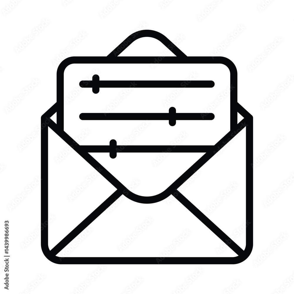 Poster email editing vector outline icon. eps10 file