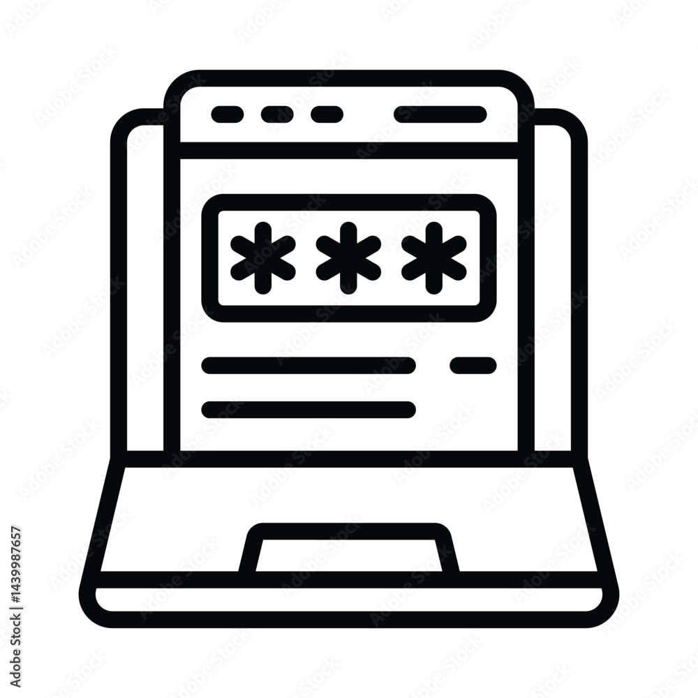 Poster private website vector outline icon. eps10 file