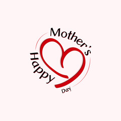 Happy Mother's Day Typography Logo Design For T shirt