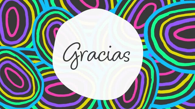 Gracias Colorful Rings Dark Background Circular 