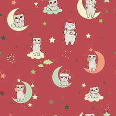 Moon and cats pattern.eps