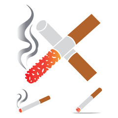 A silhouette of a Cigarette vector on a white background