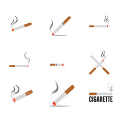 A silhouette of a Cigarette vector on a white background