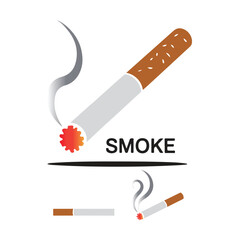 A silhouette of a Cigarette vector on a white background