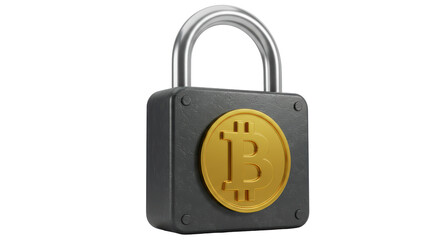 Isolated Bitcoin Padlock