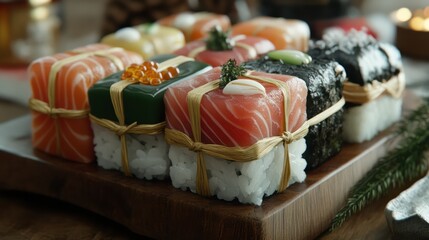 Sushi, wrapped gift package presentation pro studio