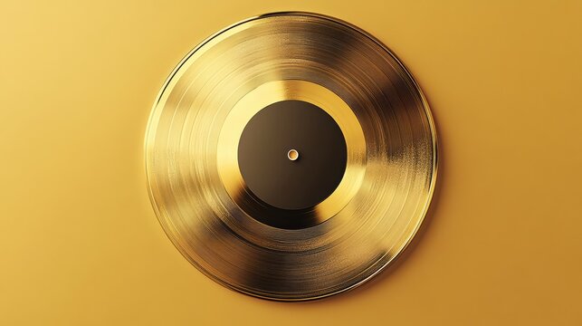 mockup of a gold record with a blank round label