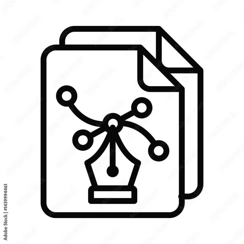 Poster vector design vector outline icon. eps10 file