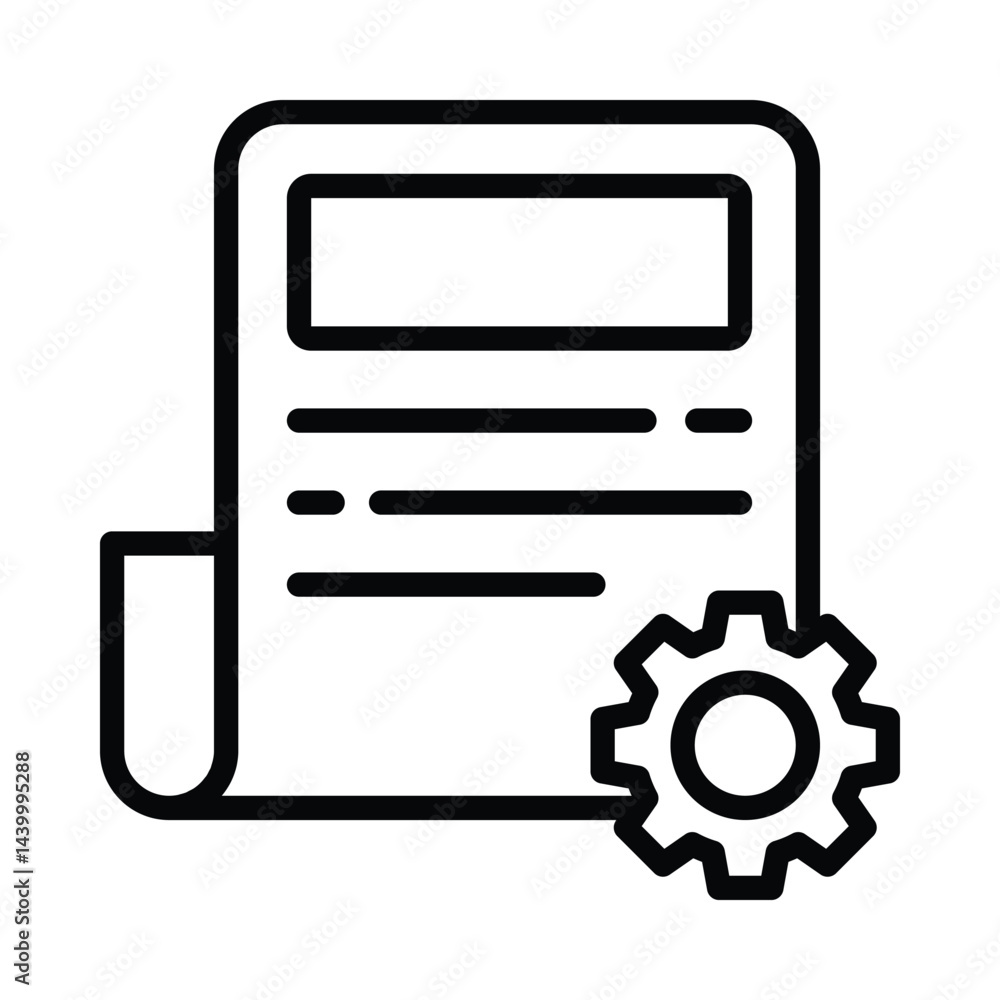 Poster file management vector outline icon. eps10 file