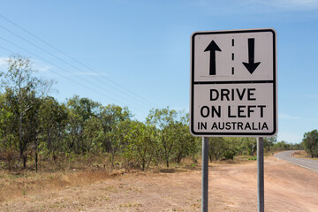 Road sign about driving on the left