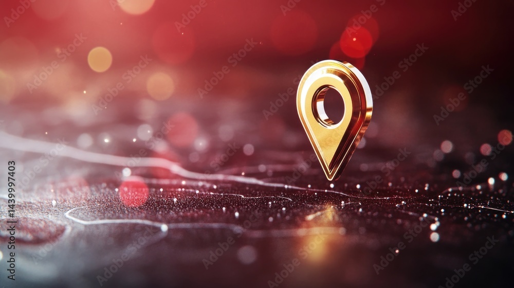 Poster map pointer on circuit board background for navigation technology, internet connection. location con