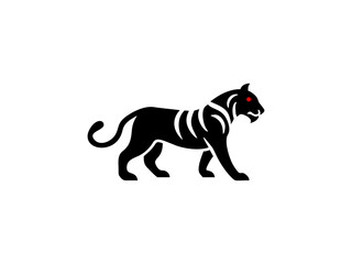 Powerful Tiger Silhouette Design for Logo or Graphic Use, A bold, stylized silhouette of a tiger, perfect for a logo or graphic design project.