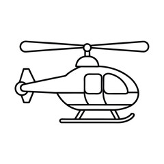 Simple Helicopter Line Art Drawing.
