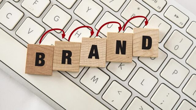 Brand Growth concept shown on computer keyboard in 4k video