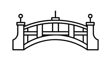 Obraz premium Simple Line Art Bridge Illustration