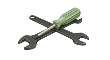 Isolated Wrench and screwdriver