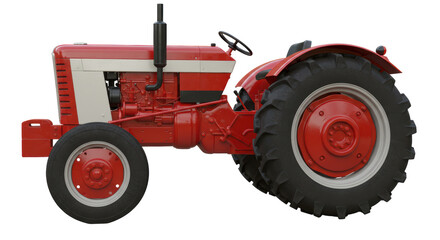 Isolated Red vintage tractor