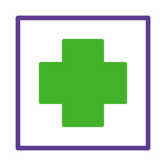 Graphic representation of healthcare symbol with geometric precision, contemporary design