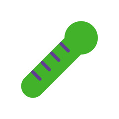 Simple, stylized green thermometer illustration on a plain white background