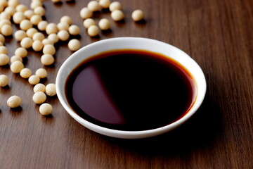 醤油を小皿に注ぐ