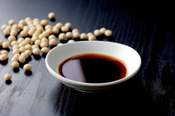 醤油を小皿に注ぐ