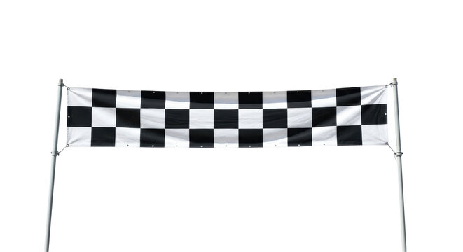 Isolated Checkered finish line banner