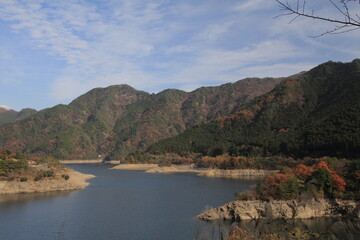 愛媛県四国中央市　銅山川周辺の紅葉