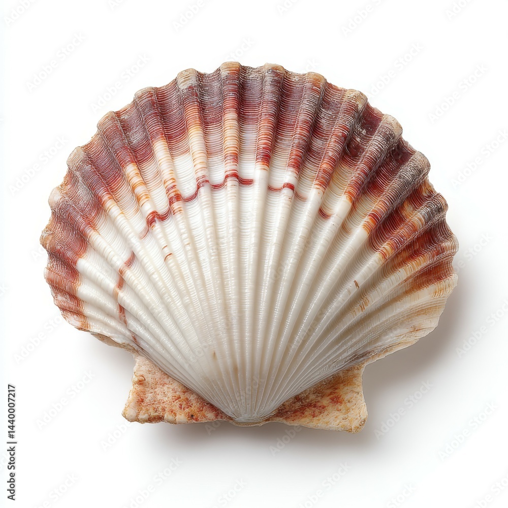 Poster seashell's ocean charm: a close-up image showcases a seashell, revealing intricate textures and a be
