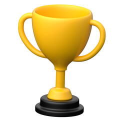 Trophy 3D icon on transparent background	
