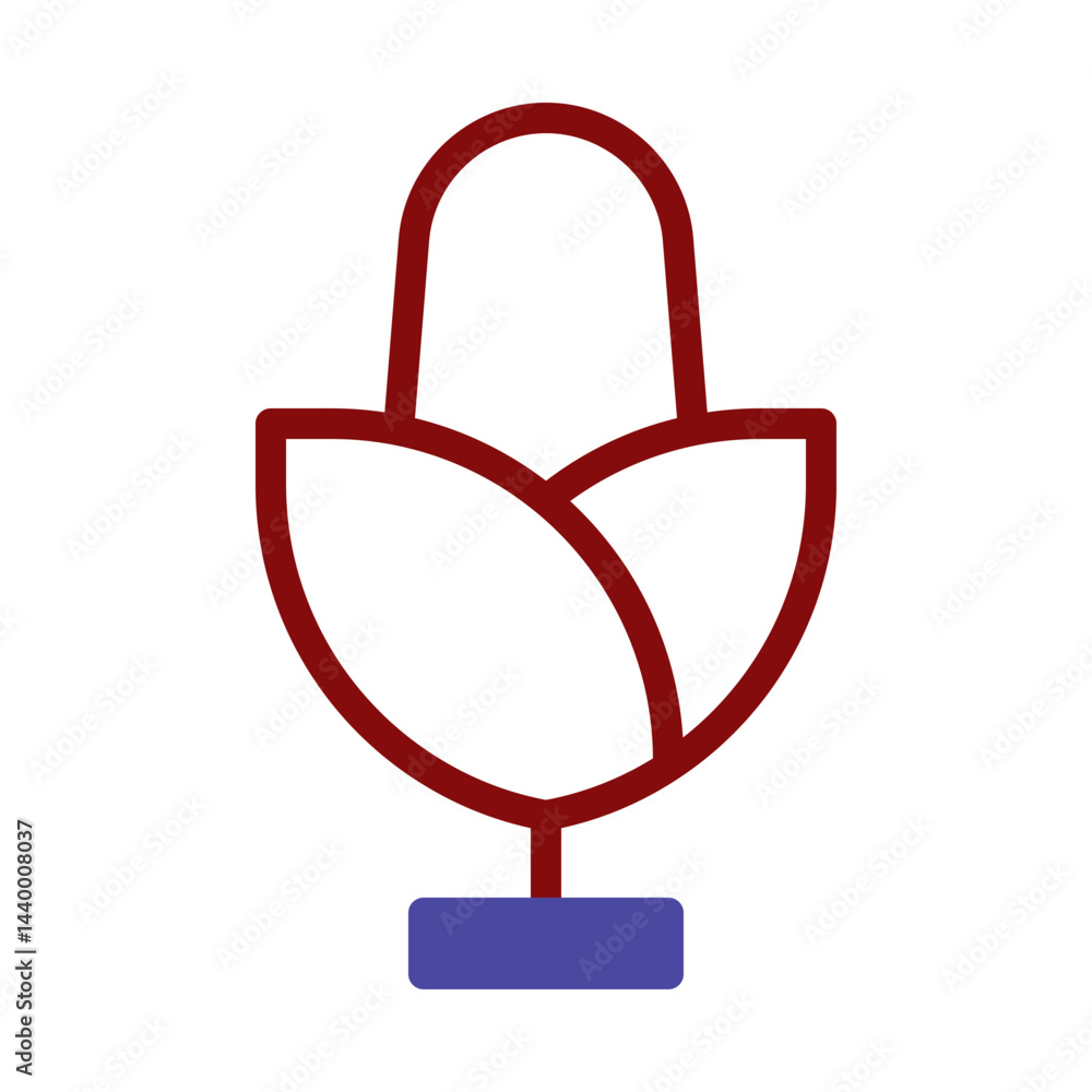 Poster stylized botanical representation with minimalist design and geometric forms