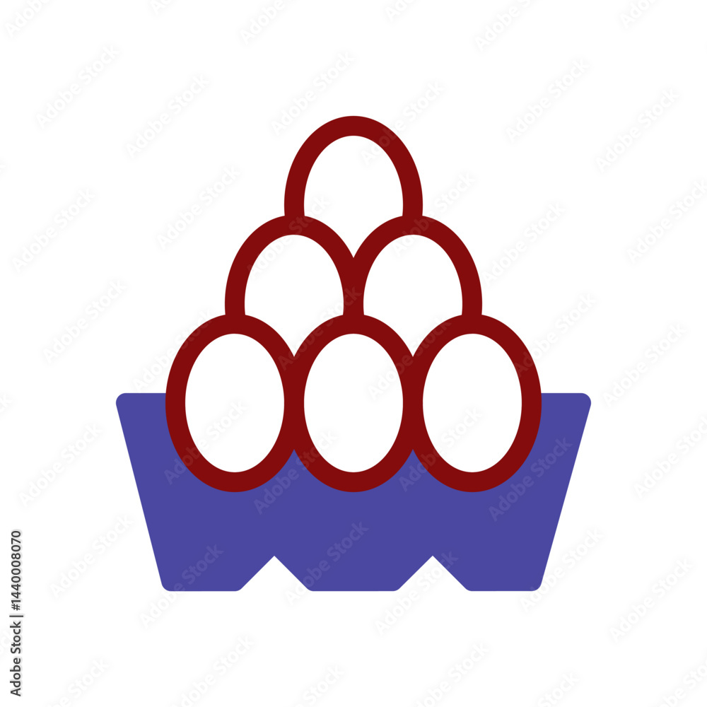 Poster stylized icon of eggs arranged in a container, modern simplicity in design