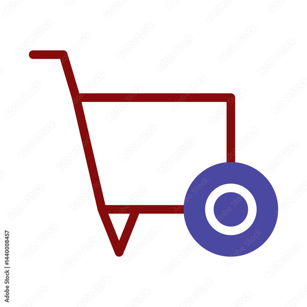 Poster simplified graphical representation of a shopping cart for online commerce interface