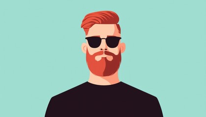 Fototapeta premium Red-bearded man in sunglasses