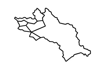 Outline Map of Basilicata Region Italy