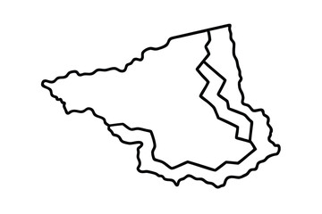 Outline Map of Brazilian State of Tocantins
