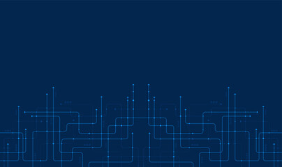 Obraz premium Digital technology background. Concept with technology line. Circuit board background technology