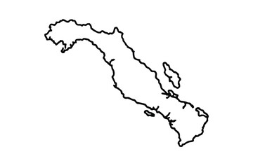 Hand Drawn Outline Map of Hispaniola Island
