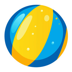 Colorful beach ball floating in summer sunshine