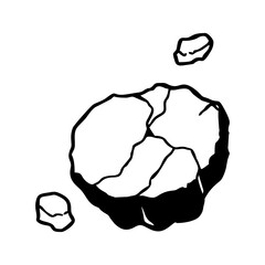 hand drawn asteroid design element for international asteroid day
