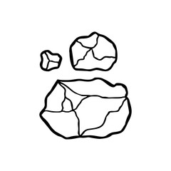 vector illustration of space rock chunks