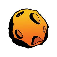 vector illustration of asteroid